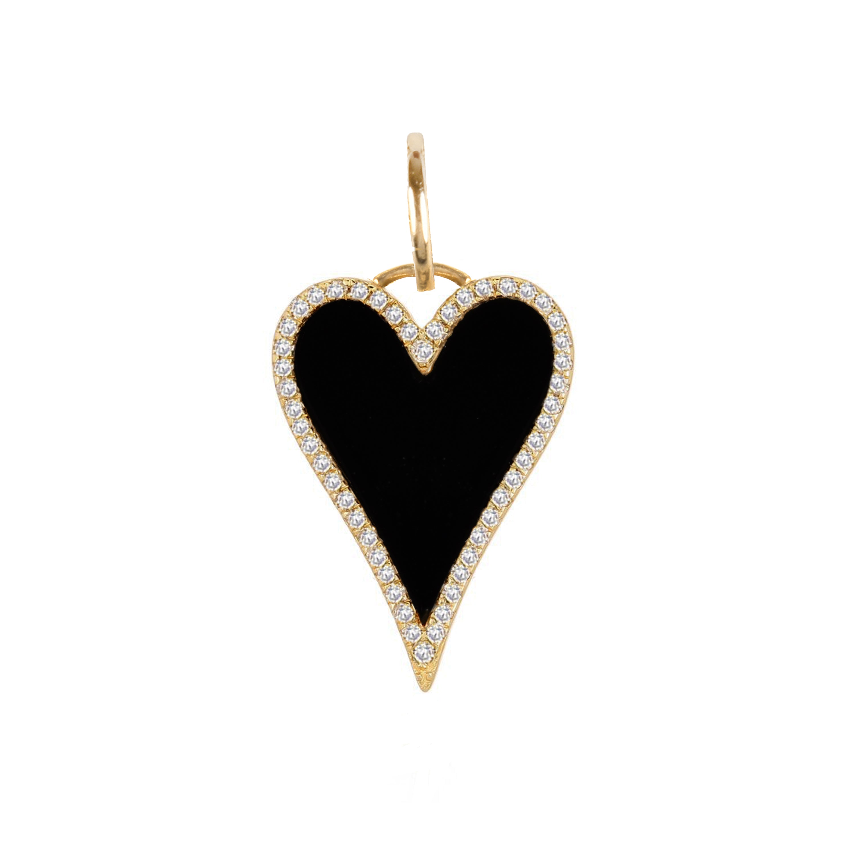 BH-01 BLACK CHECKERED HEART  CHARM main image 0