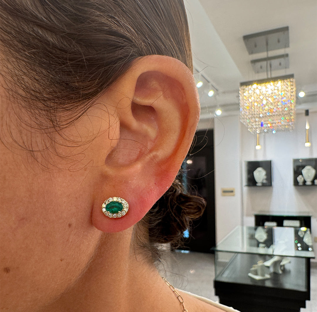 Diamond & Emerald TT Earrings