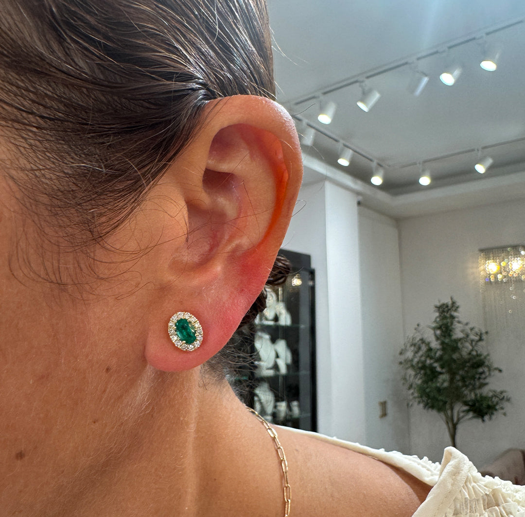 Diamond & Emerald TT Earrings