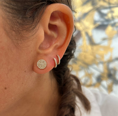 Round Pavé Diamond Earrings