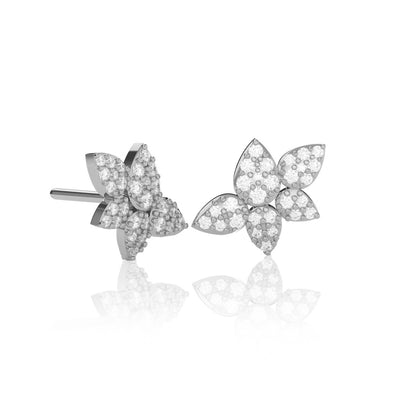 Fancy Flower Diamond Earrings