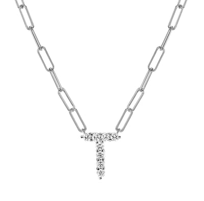 Statement Diamond Initial Necklace