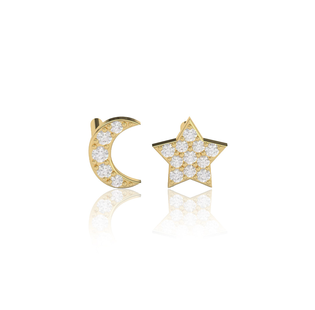 Mini Moon/Star Earrings