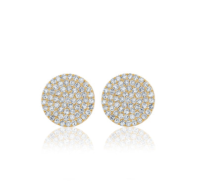 Round Pavé Diamond Earrings