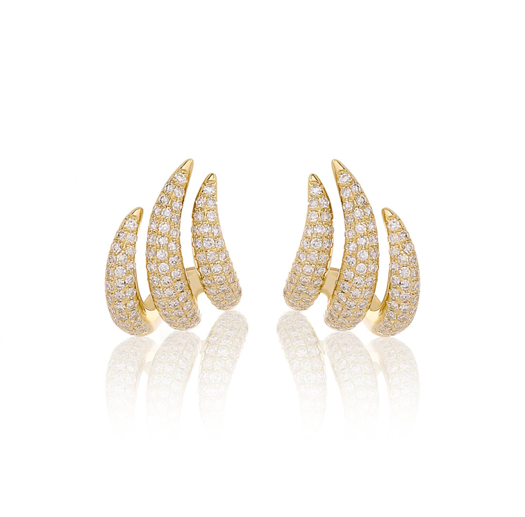 Three Claw Diamond Earrings