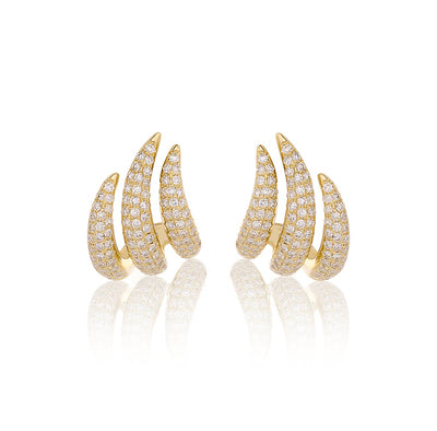 Three Claw Diamond Earrings