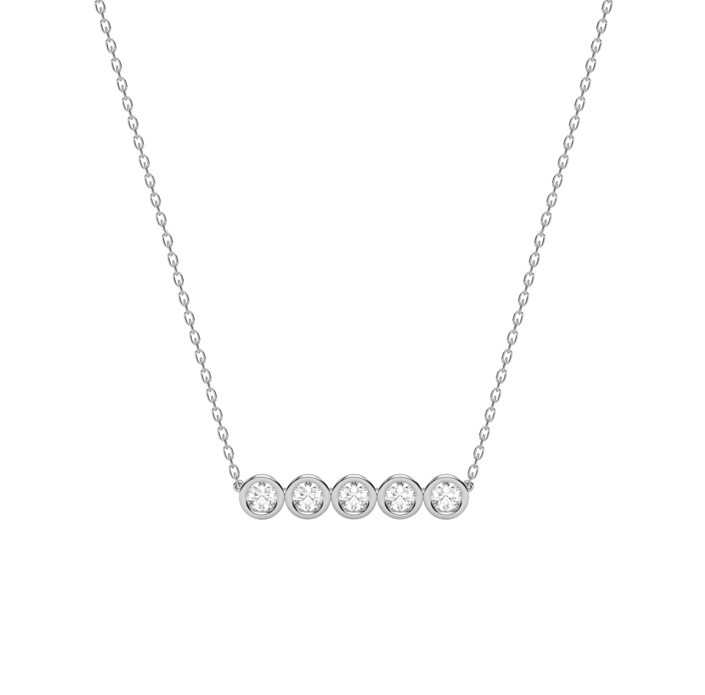 Bezel Bar Diamond Necklace