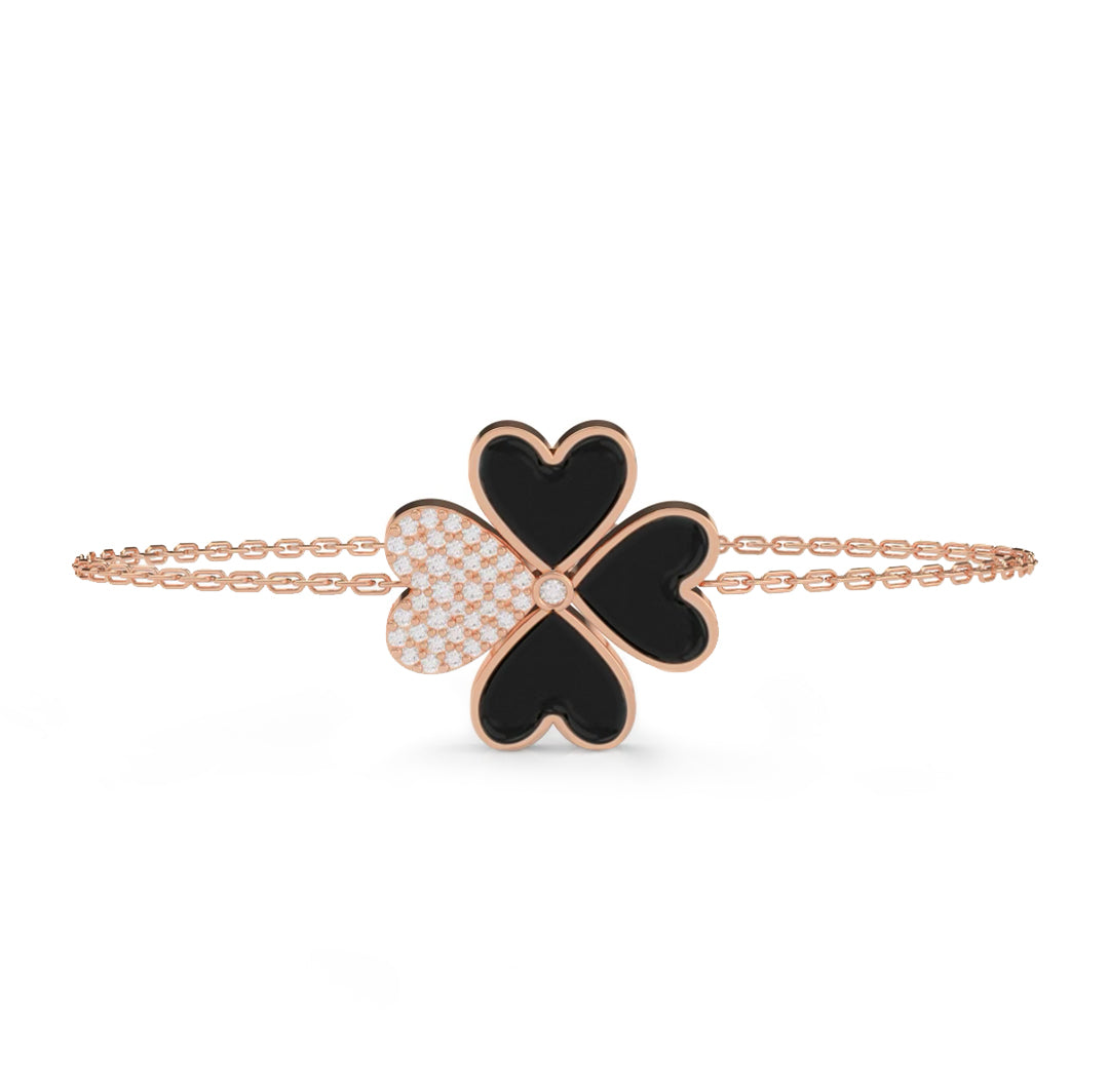 Onyx Lucky Heart Bracelet