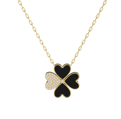 Onyx Lucky Heart Necklace