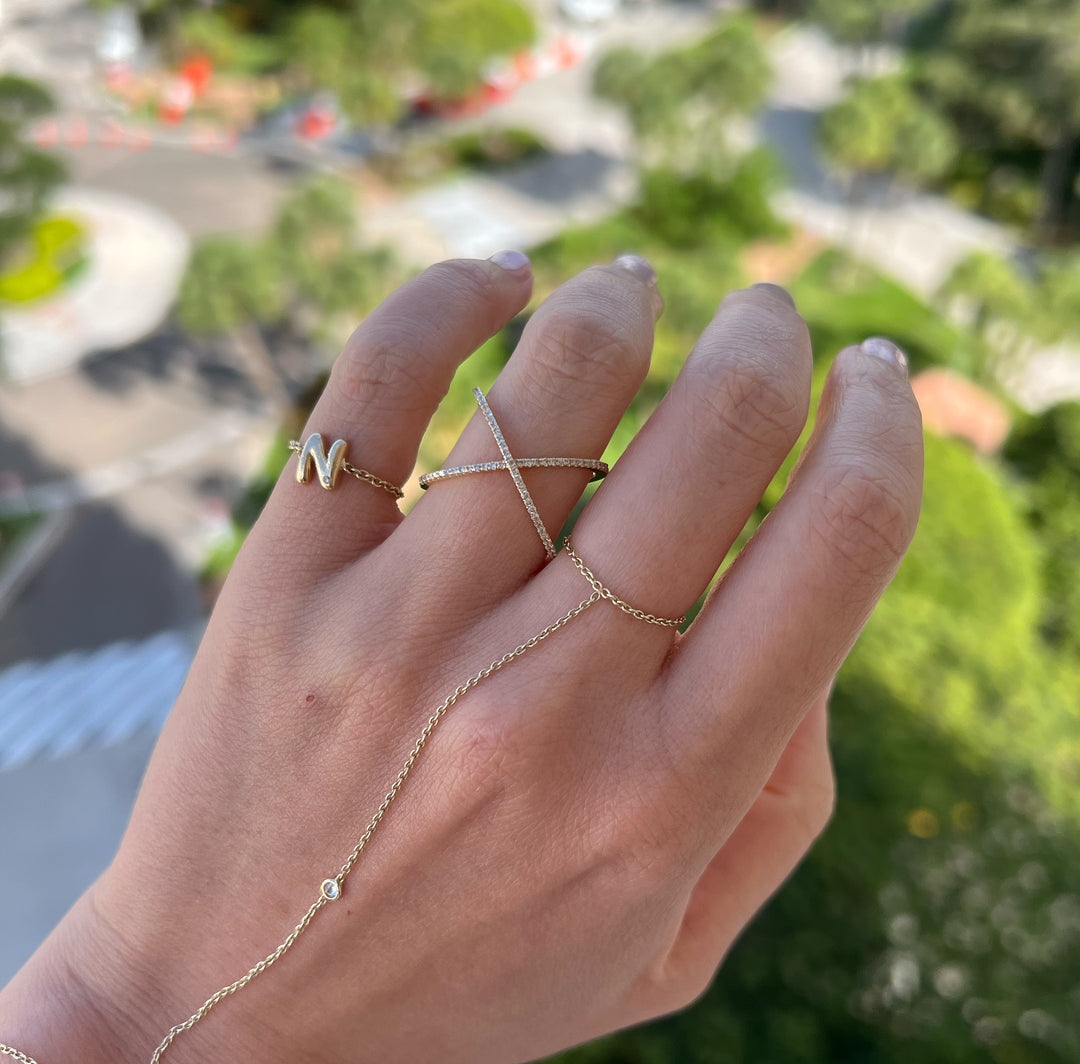 Double Criss Cross Pave Ring Tesoro Fine Jewelry