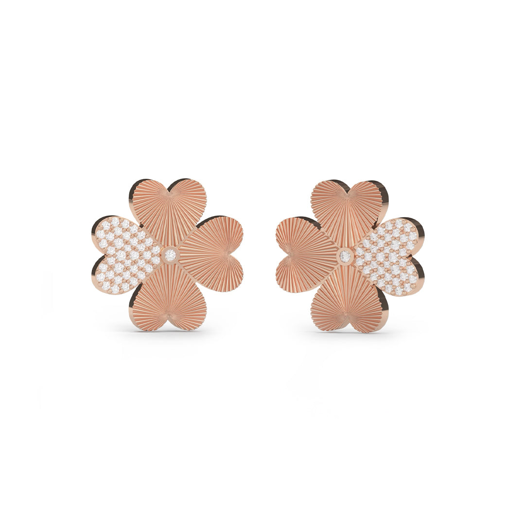 Gold Lucky Heart Earrings