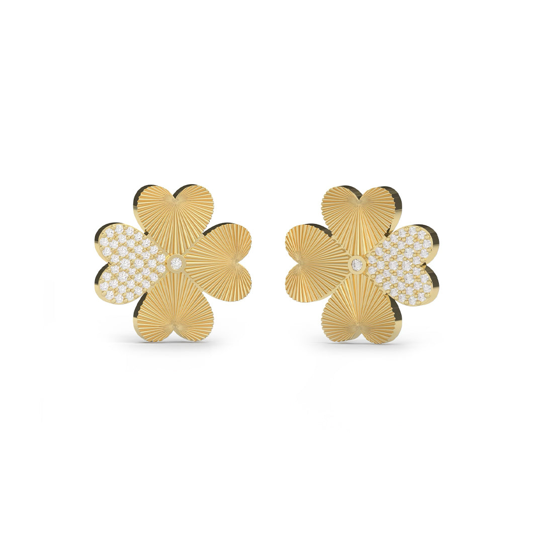 Gold Lucky Heart Earrings