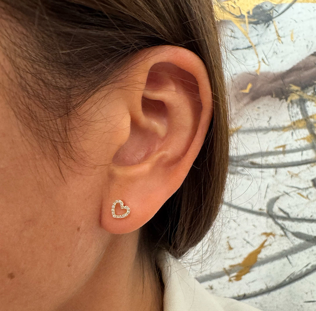 Mini Open Heart Earrings