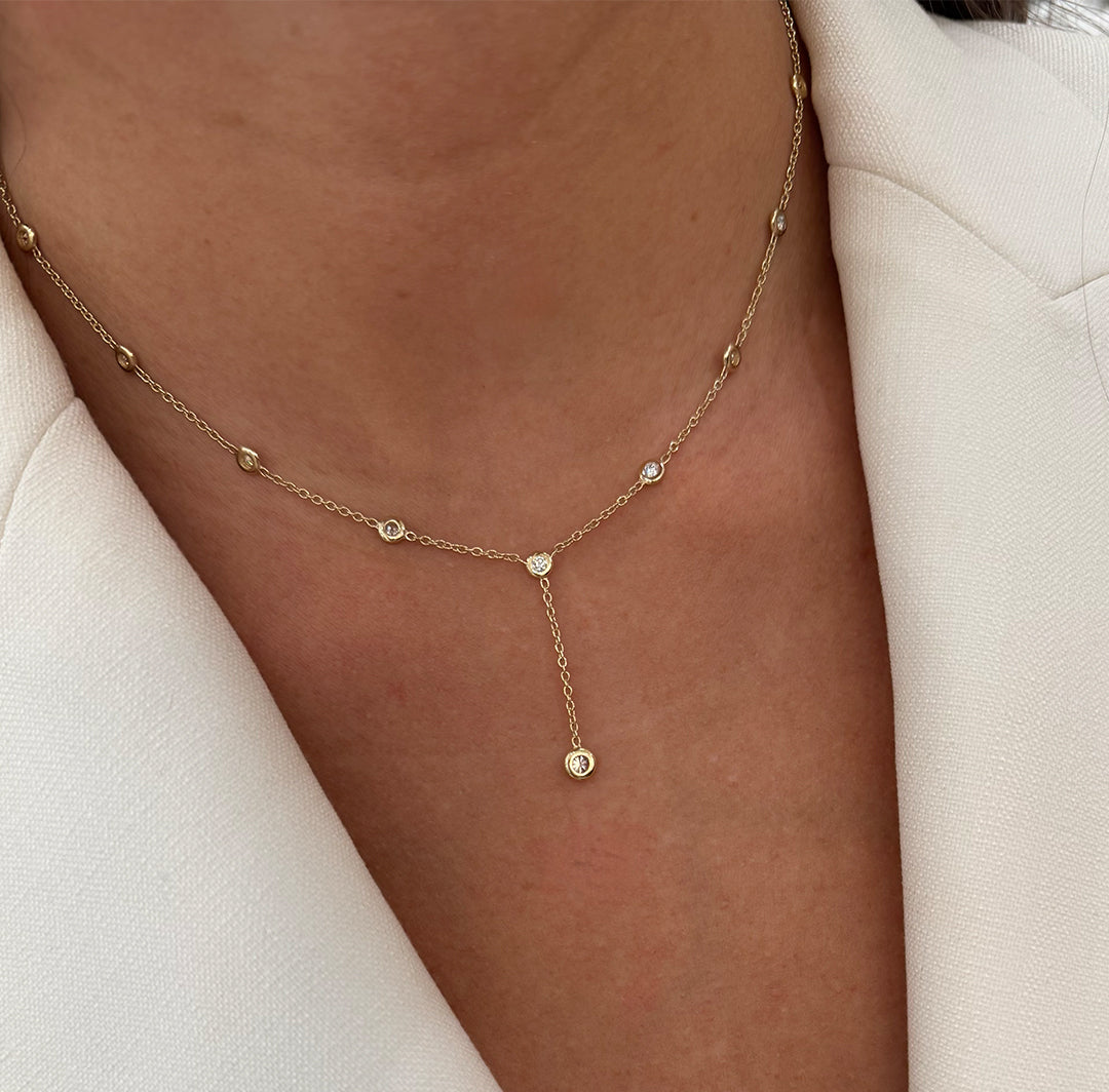 Dainty Drop Station Necklace