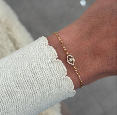 Petite Diamond Evil Eye Bracelet