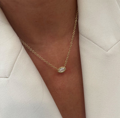 Bezel Marquise Necklace
