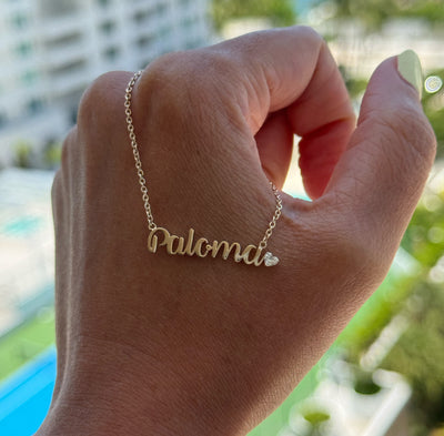 Floating Diamond Name Necklace