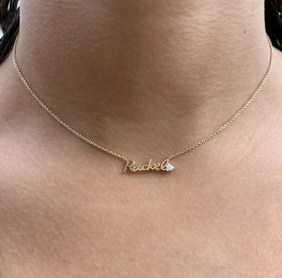 Floating Diamond Name Necklace