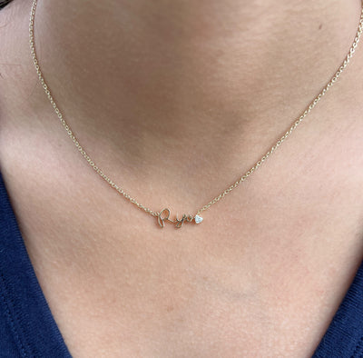 Floating Diamond Name Necklace