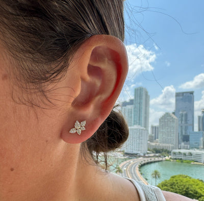 Fancy Flower Diamond Earrings