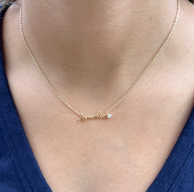 Floating Diamond Name Necklace