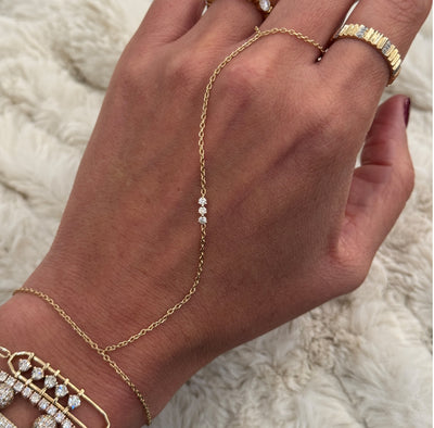 Petite Three Diamond Hand Chain