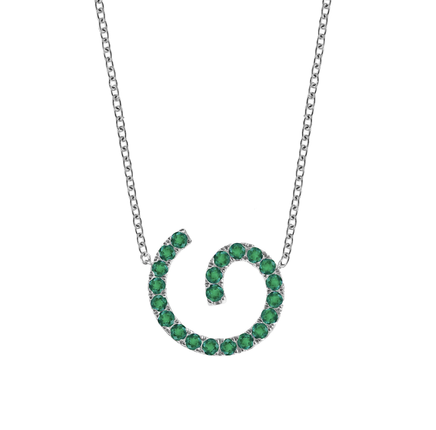 Medium Emerald SHER Spiral Necklace