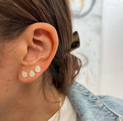 Pear Pavé Diamond Earrings