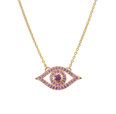 Gemstone Evil Eye Necklace TT