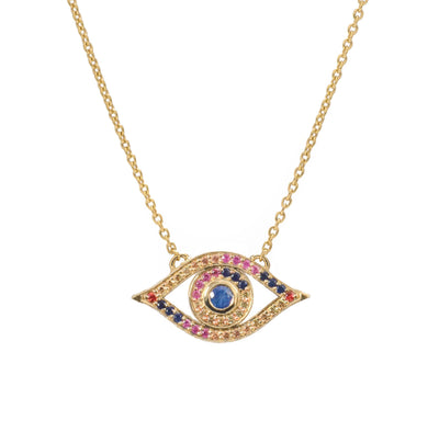Gemstone Evil Eye Necklace TT