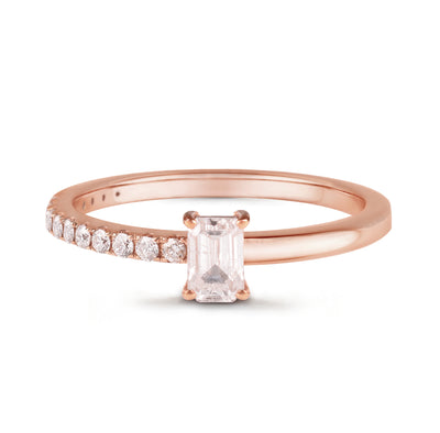 Half Band Half Solitaire Ring