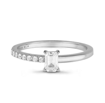 Half Band Half Solitaire Ring