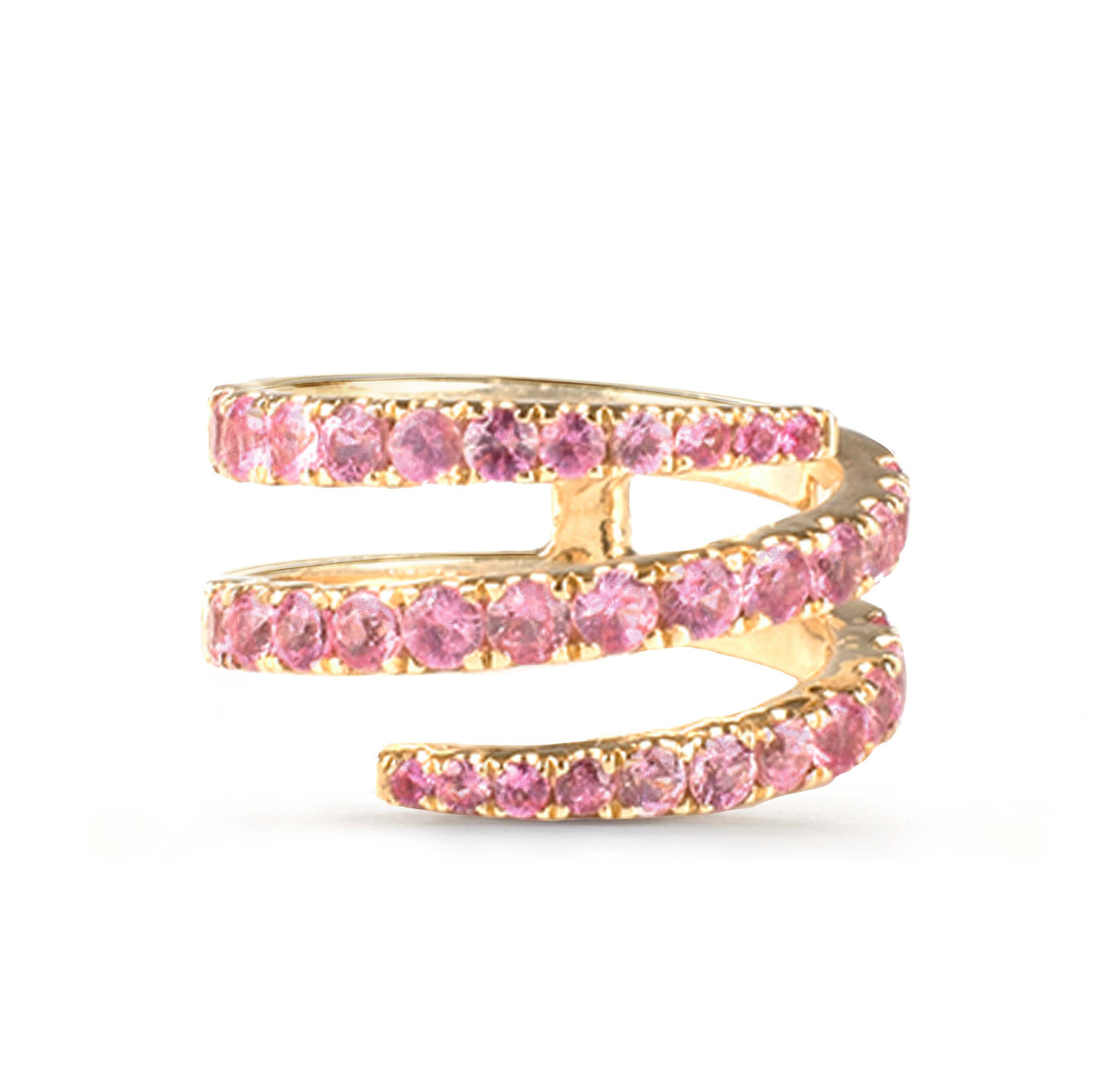 SHER Pink Saphire Spiral Ring