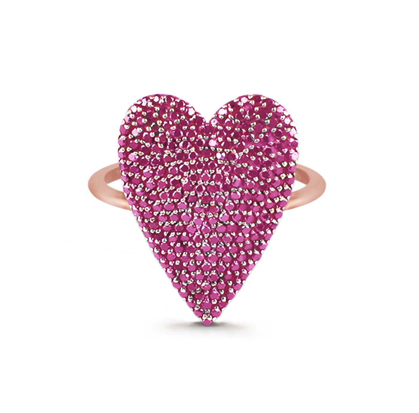 Gemstone Pavé Heart Ring