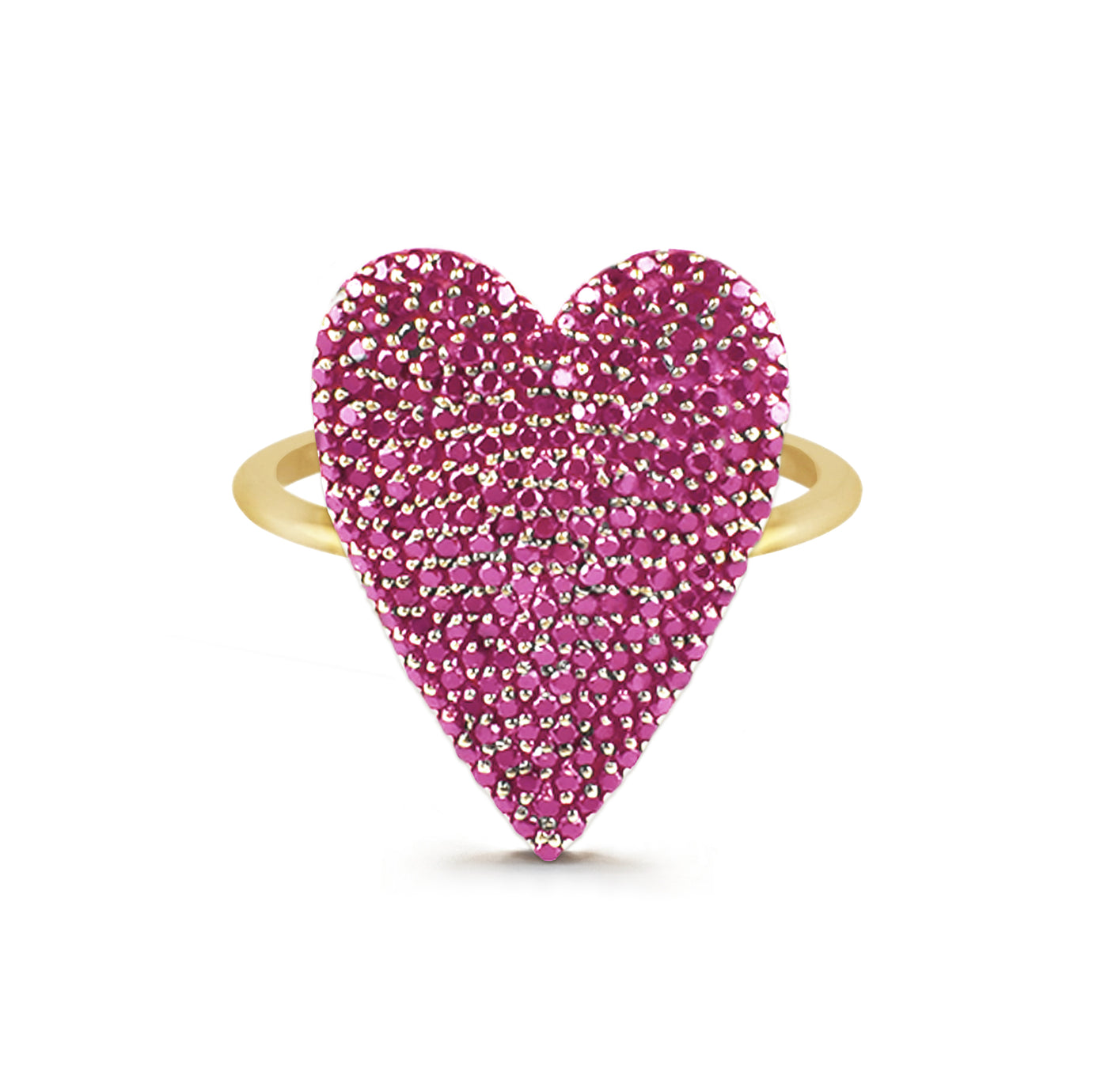 Gemstone Pavé Heart Ring
