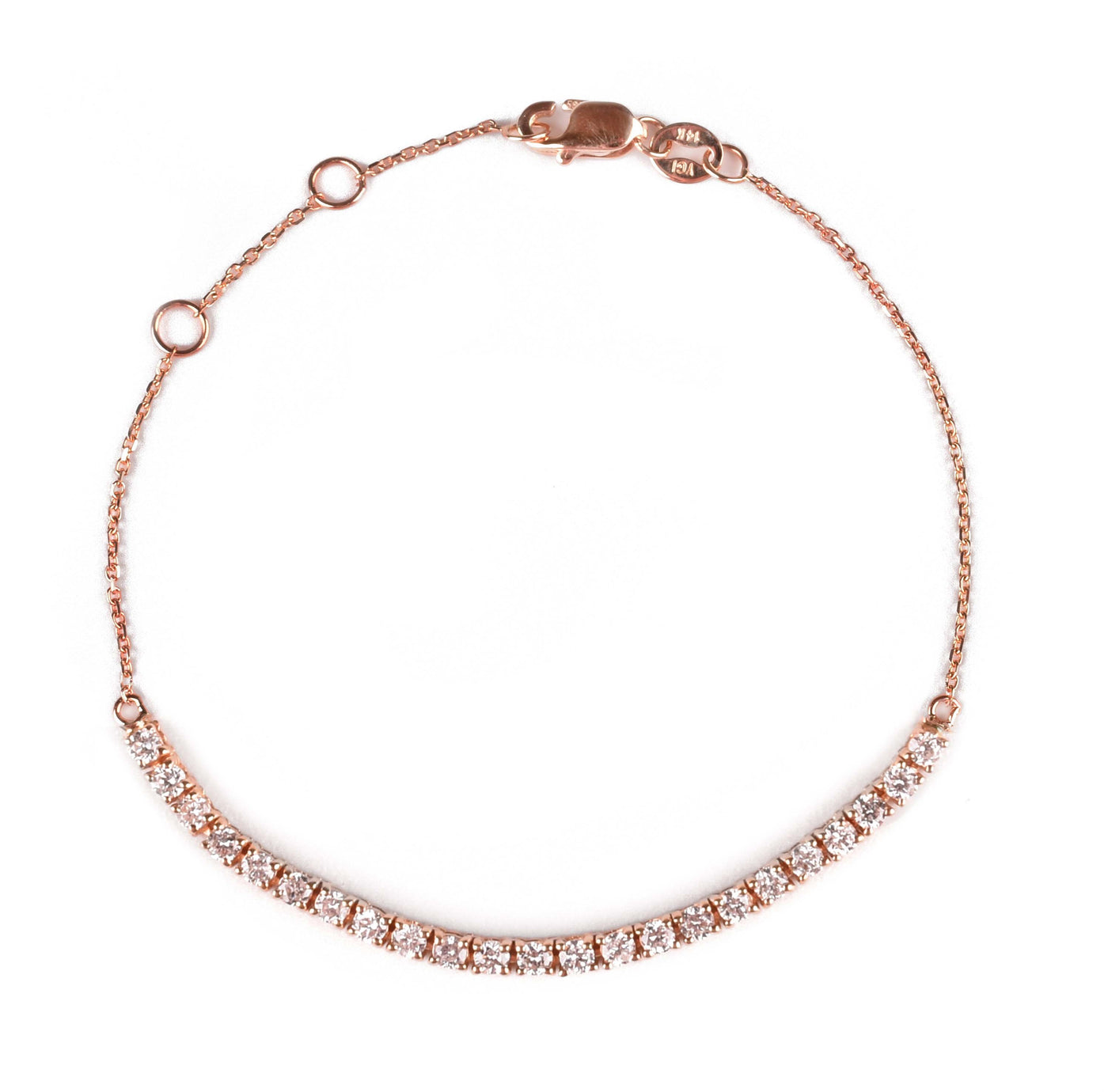 Half Diamond Tennis Chain Bracelet