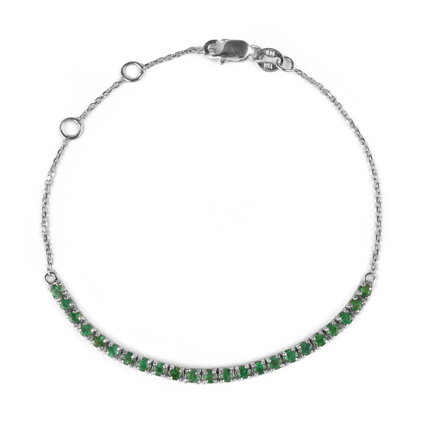 Half Gemstone Tennis Chain Bracelet