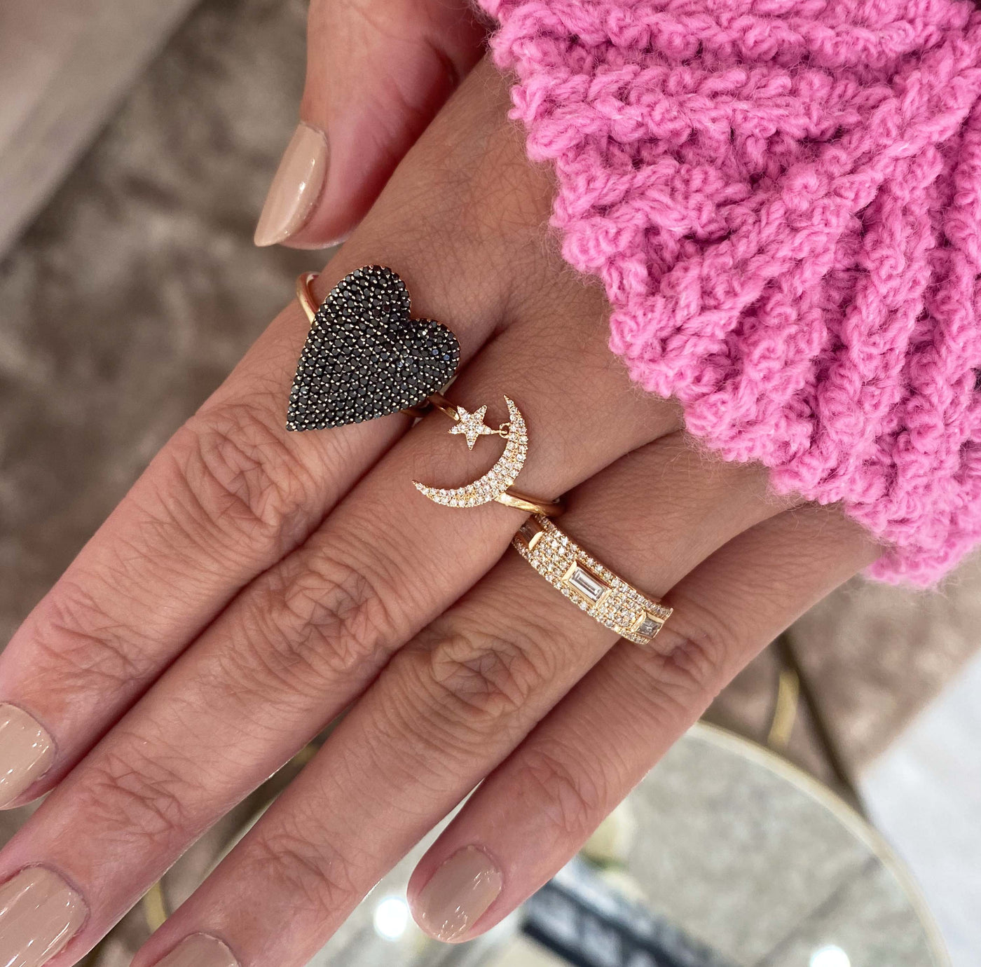 Baguette & Pavé Diamond Ring