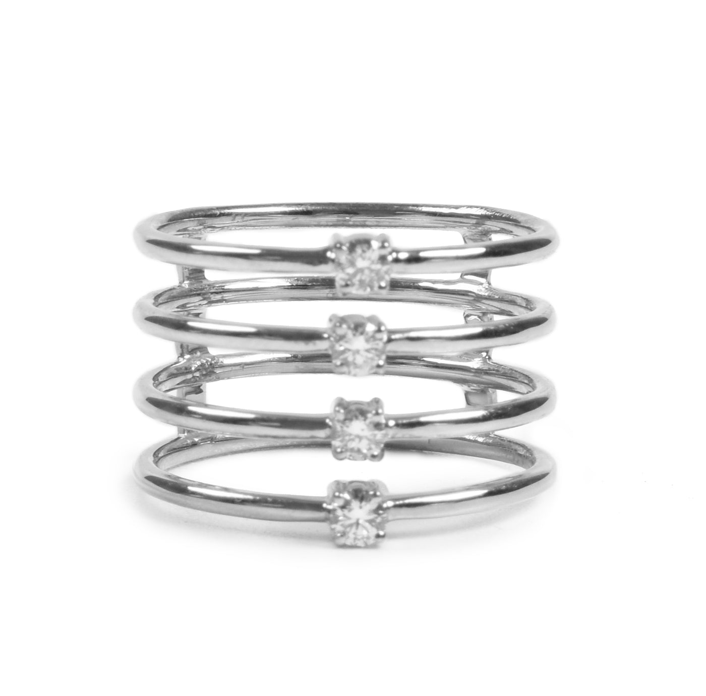 Four Row Diamond Ring