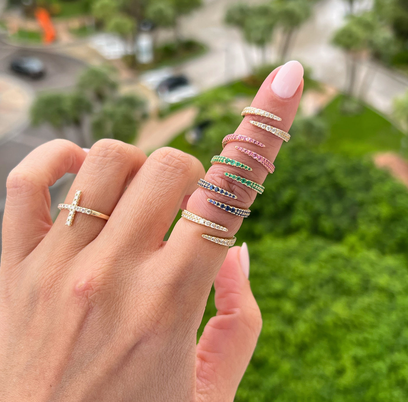 Pink Sapphire Wrap Around Ring