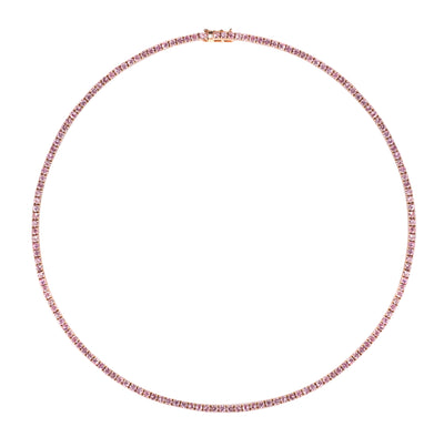 Pink sapphire tennis necklace – TovaMalibu