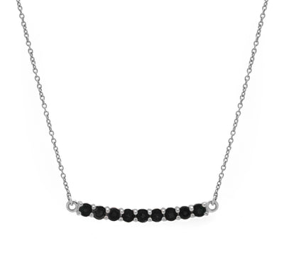Nine Black Diamond Bar Necklace