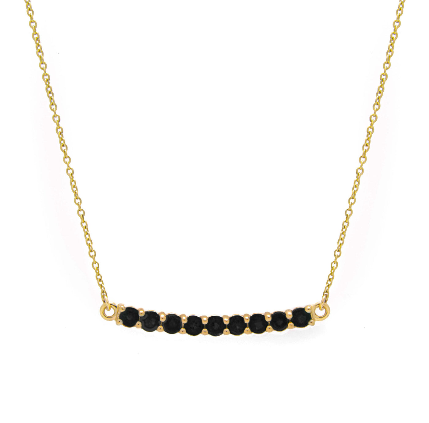 Nine Black Diamond Bar Necklace