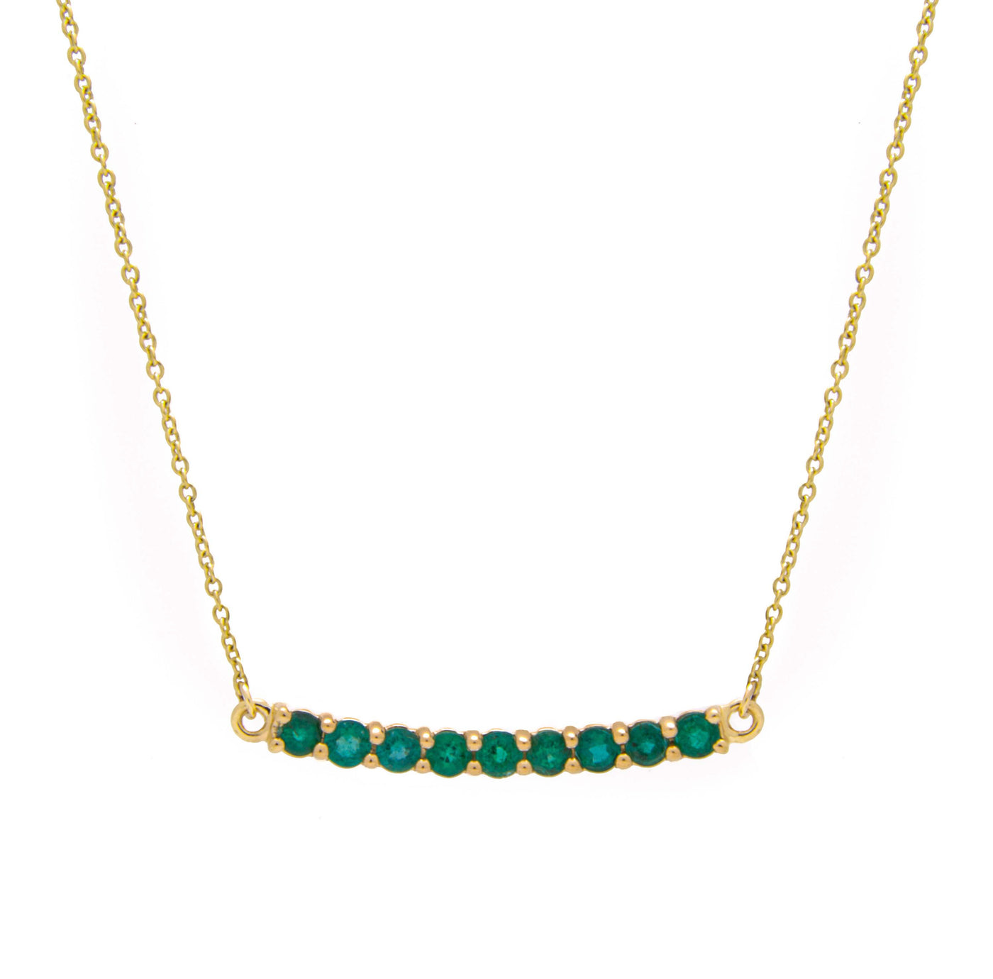 Nine Emerald Bar Necklace