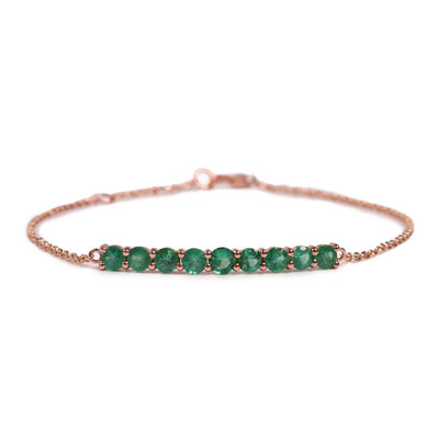 Nine Emerald Bar Bracelet