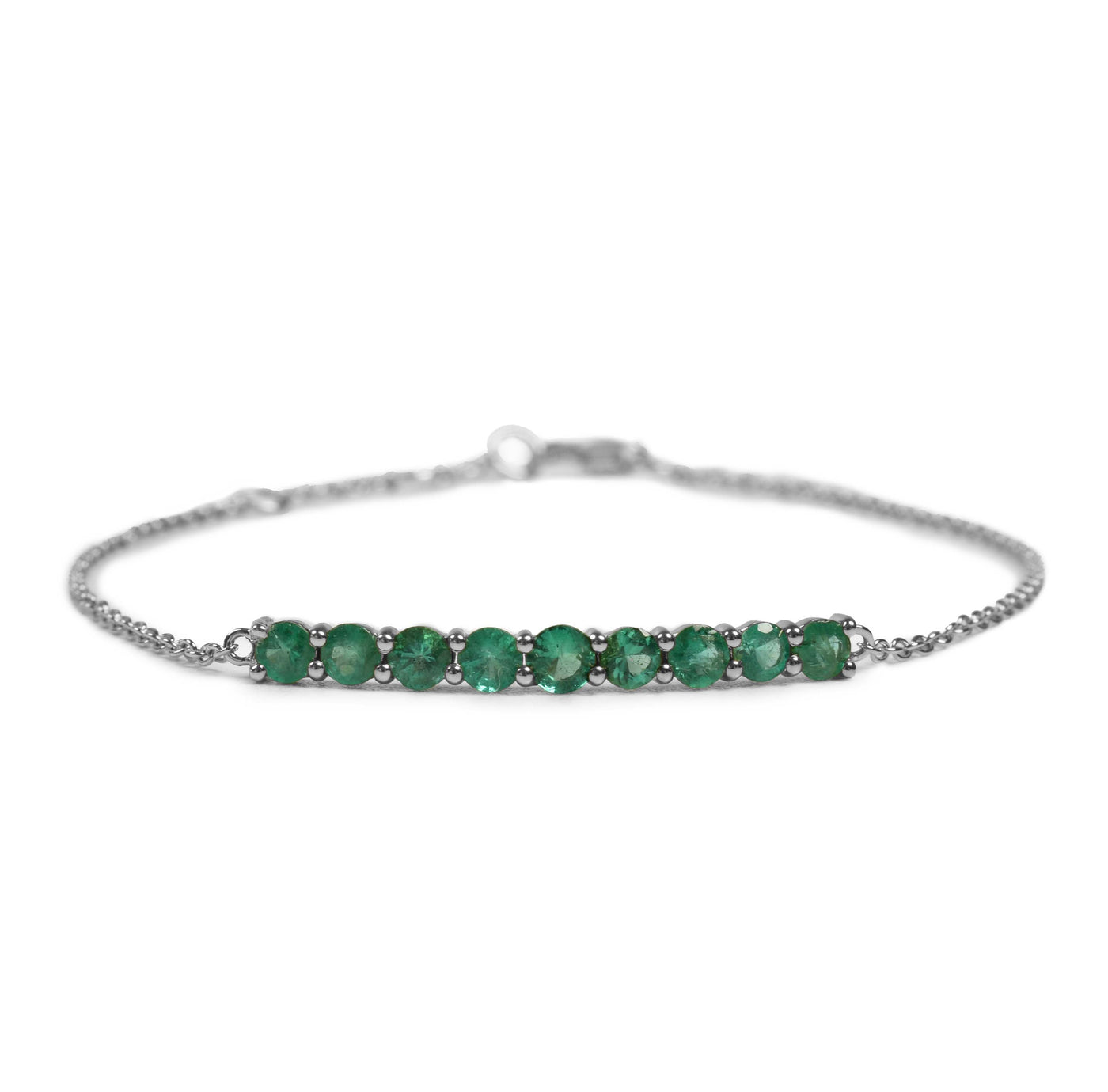 Nine Emerald Bar Bracelet