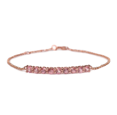 Nine Pink Sapphire Bar Bracelet