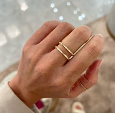 Two Row Baguette Ring