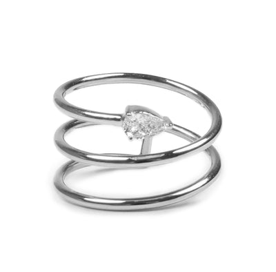 Spiral Diamond Peary Ring
